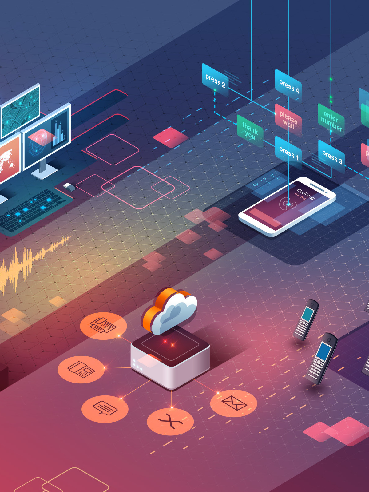 Explanatory illustratons for IT website — PR illustration