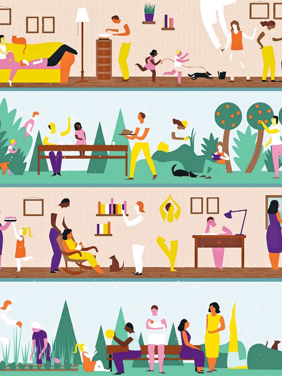 The Guardian supplement cover on social housing — editorial illustration