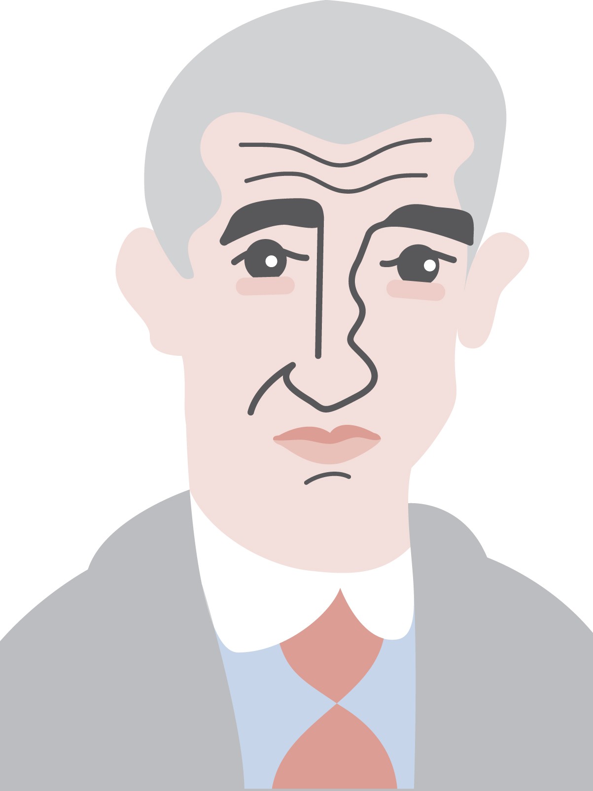 Portraits of Czech milionaires for Forbes — publishing illustration by Frank