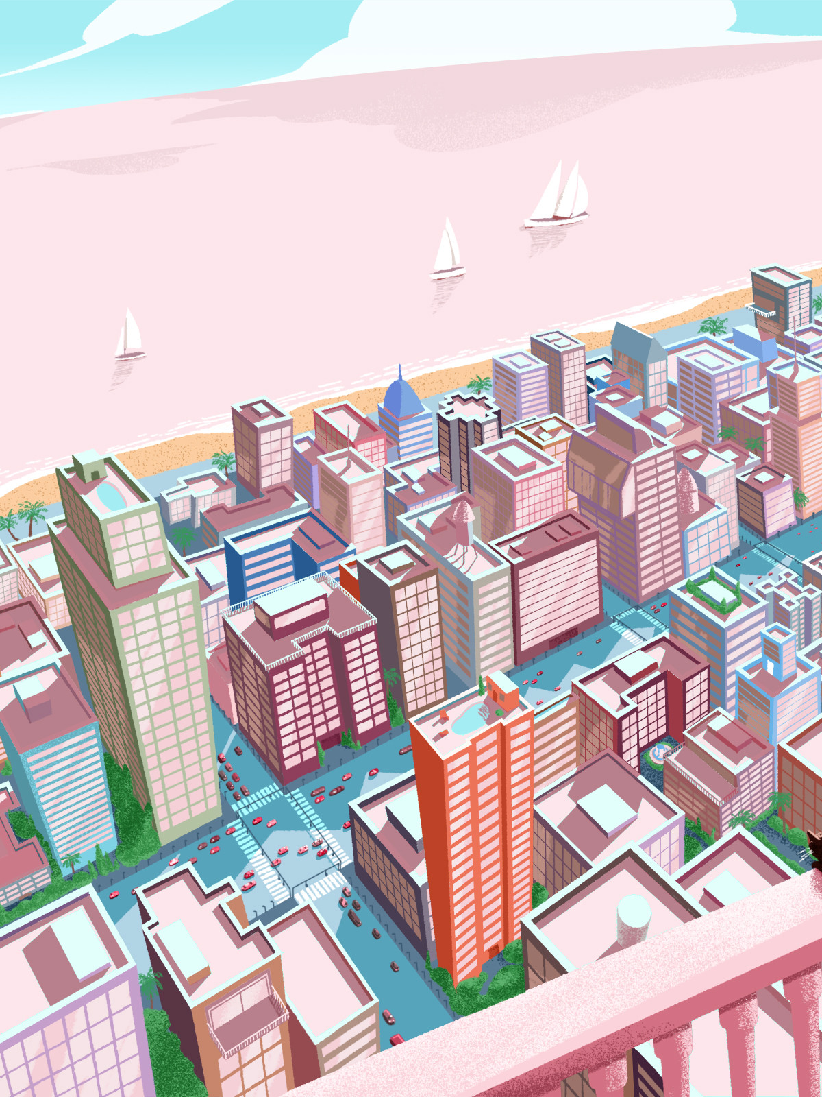 Freelancer splash for WeTransfer — social illustration by Guev