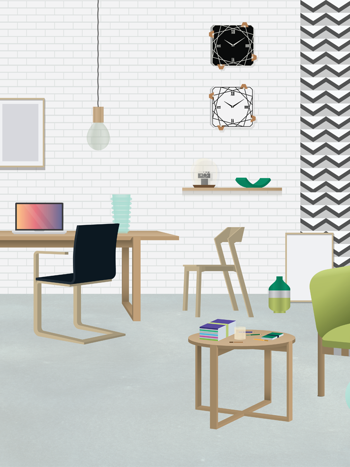 Creative office for Forbes CZ — editorial illustration