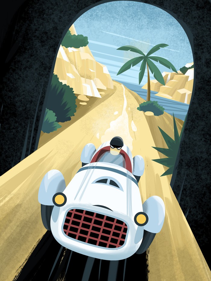 Set of vintage postcards for Volkswagen’s Skoda in collab with Fallon Prague — PR illustration