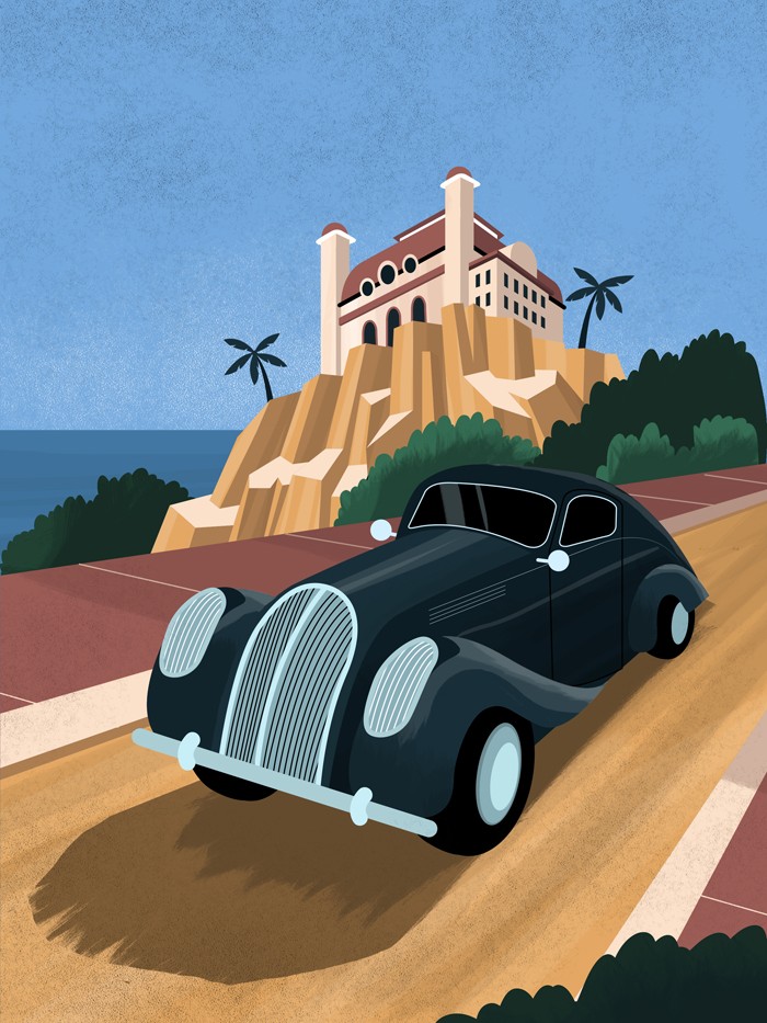 Set of vintage postcards for Volkswagen’s Skoda in collab with Fallon Prague — PR illustration