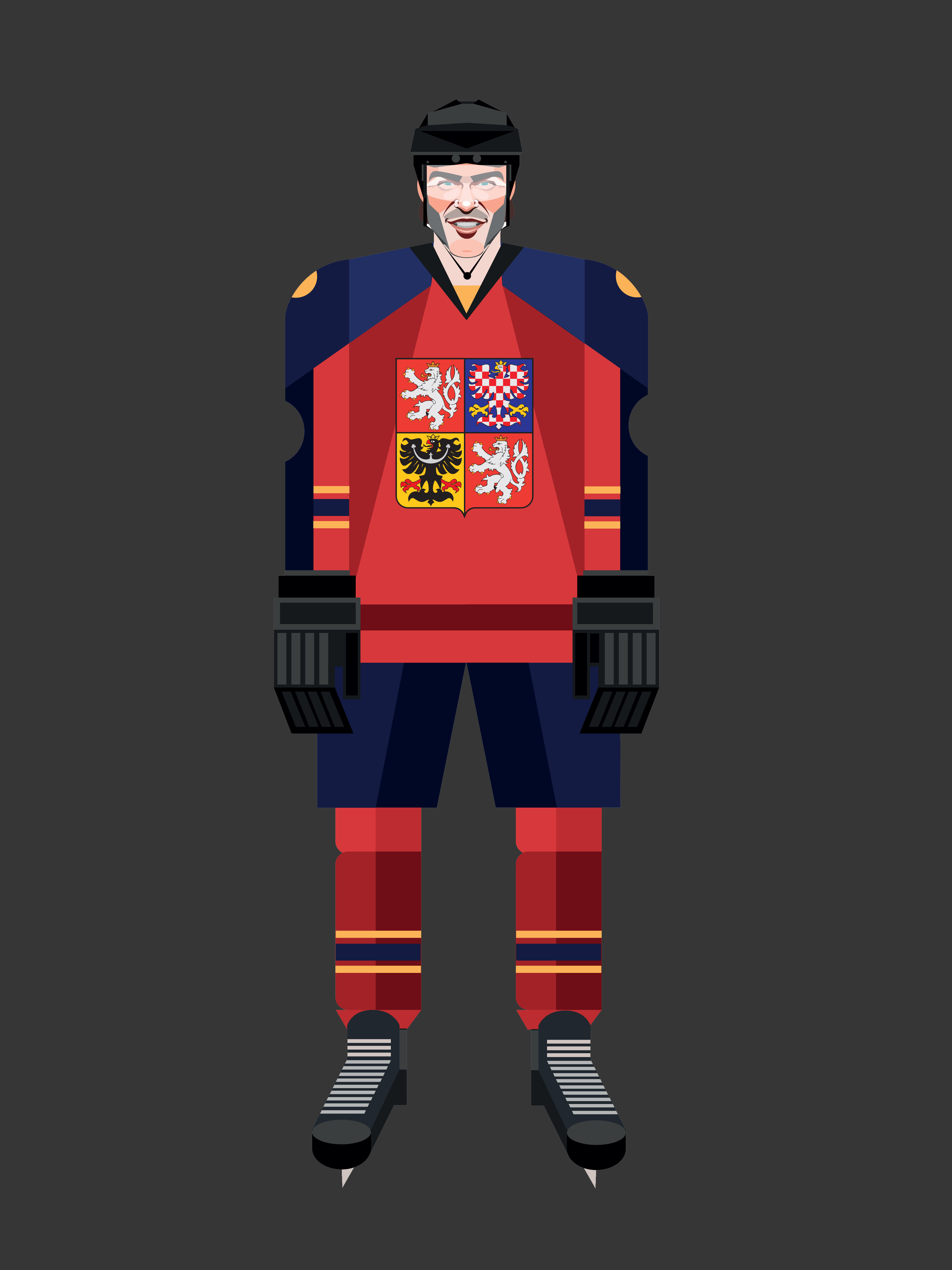 Jaromir Jagr for Forbes CZ — editorial illustration