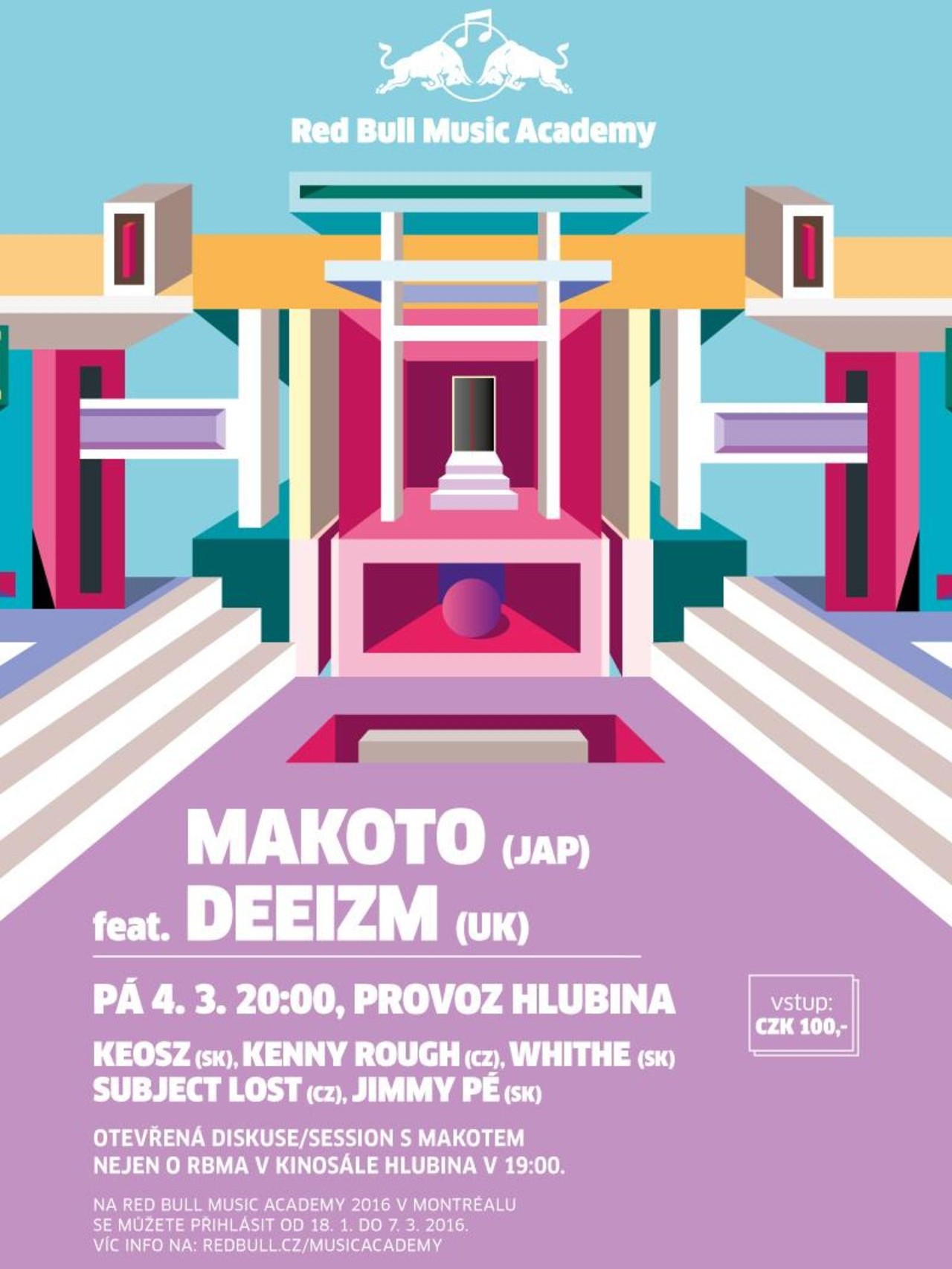 Poster for Red Bull Music Academy venue — PR illustration