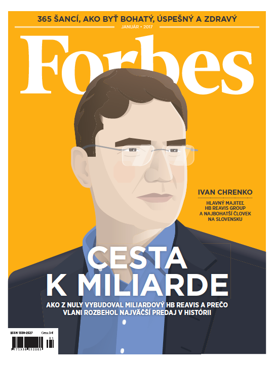 Forbes cover featuring Ivan Chrenko — publishing illustration