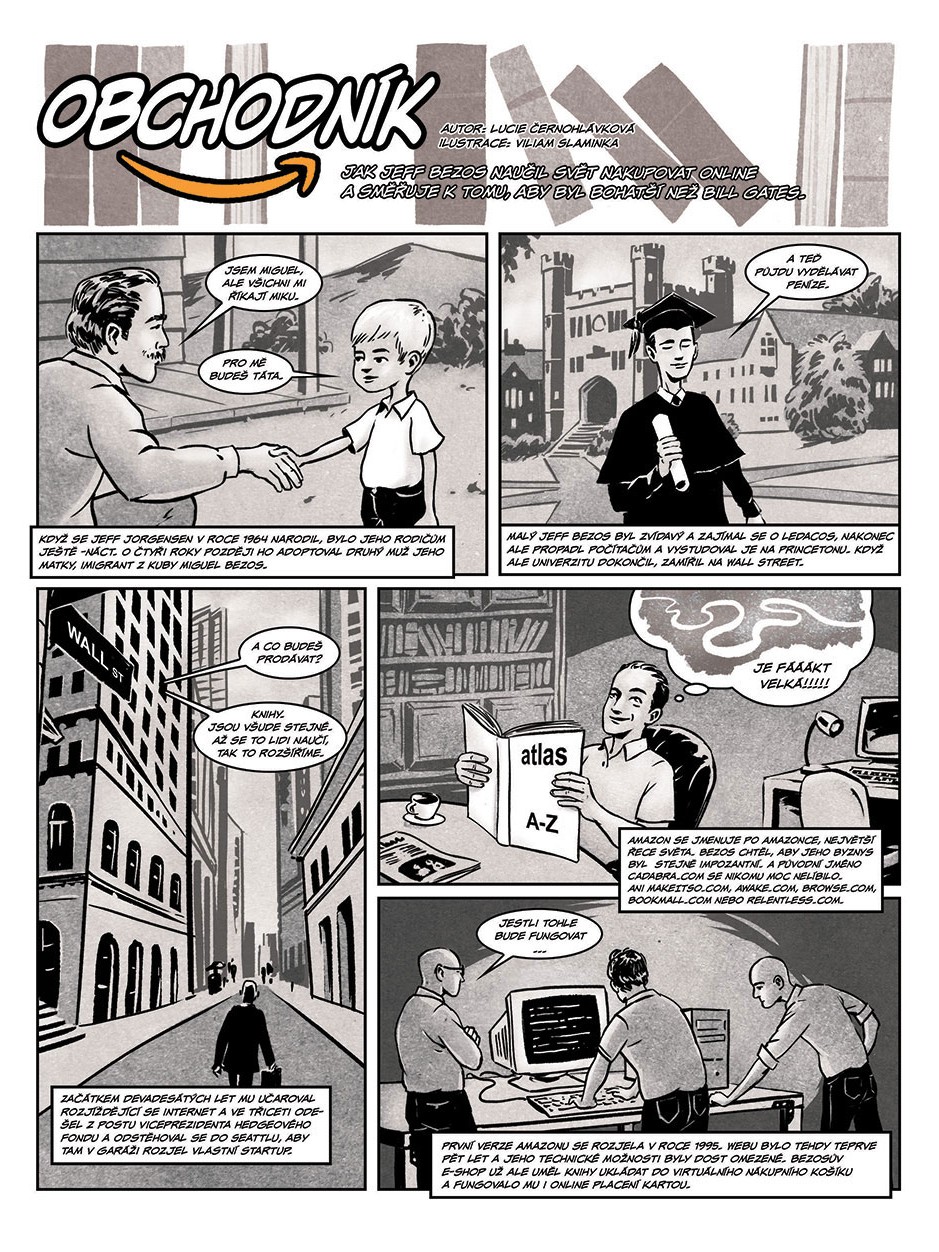 Comic article for Forbes mag on Amazon — PR illustration