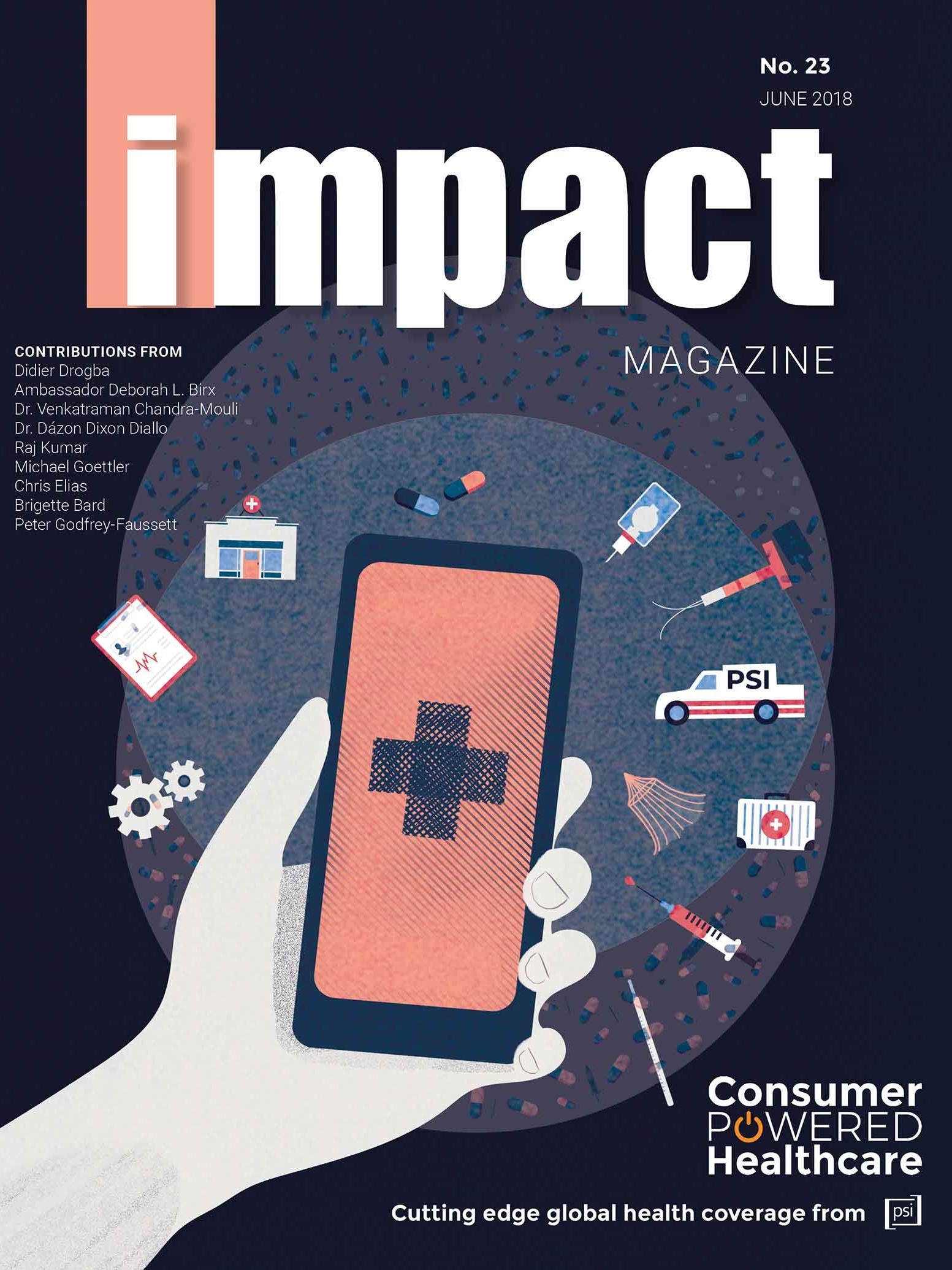 Impact magazine cover — editorial illustration