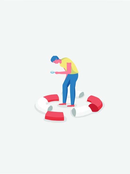Landing page for healthcare insurance commissioned by Ginetta — advertising illustration
