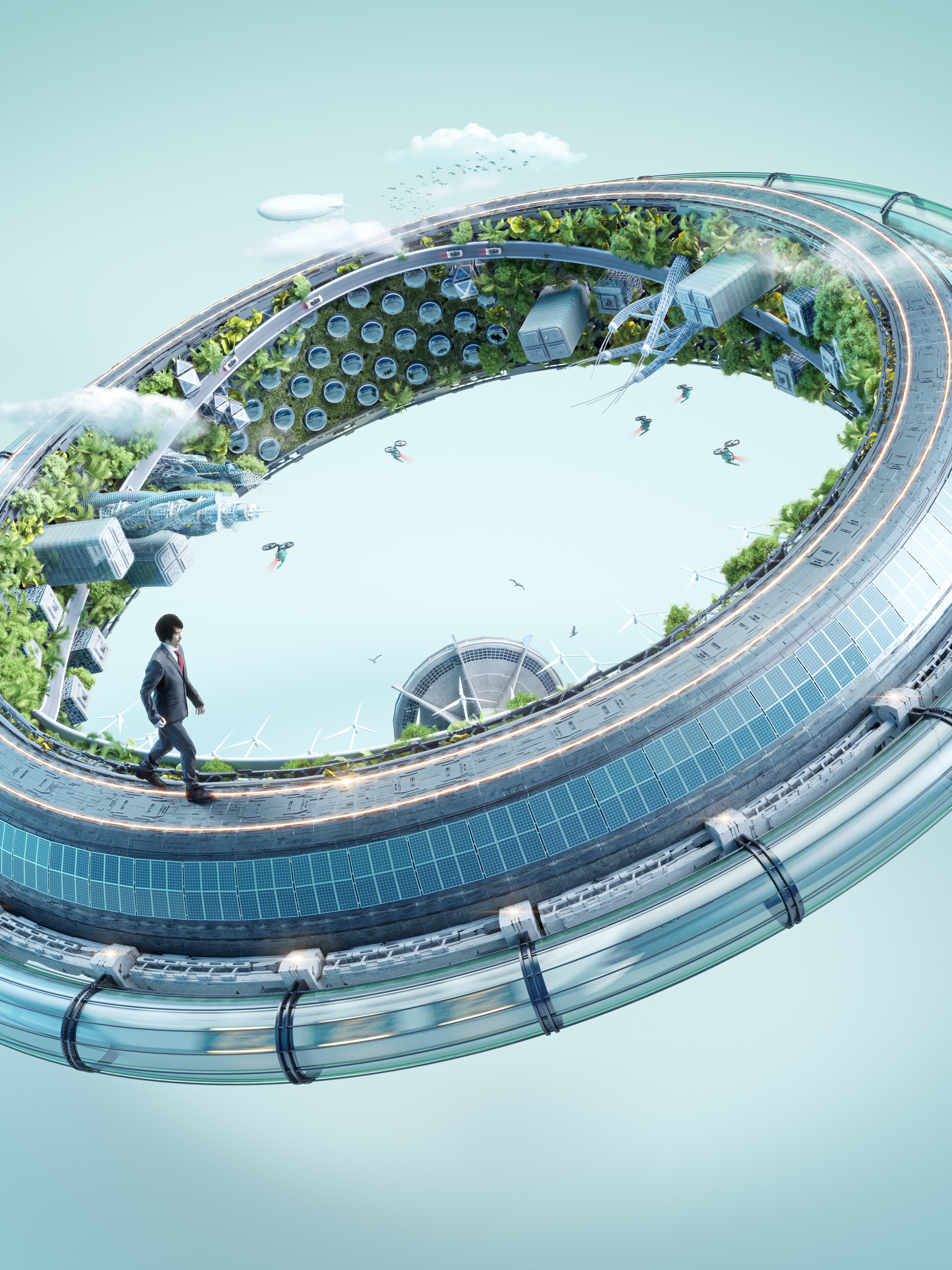 Feature opener for Forbes Japan 3D artwork — editorial illustration
