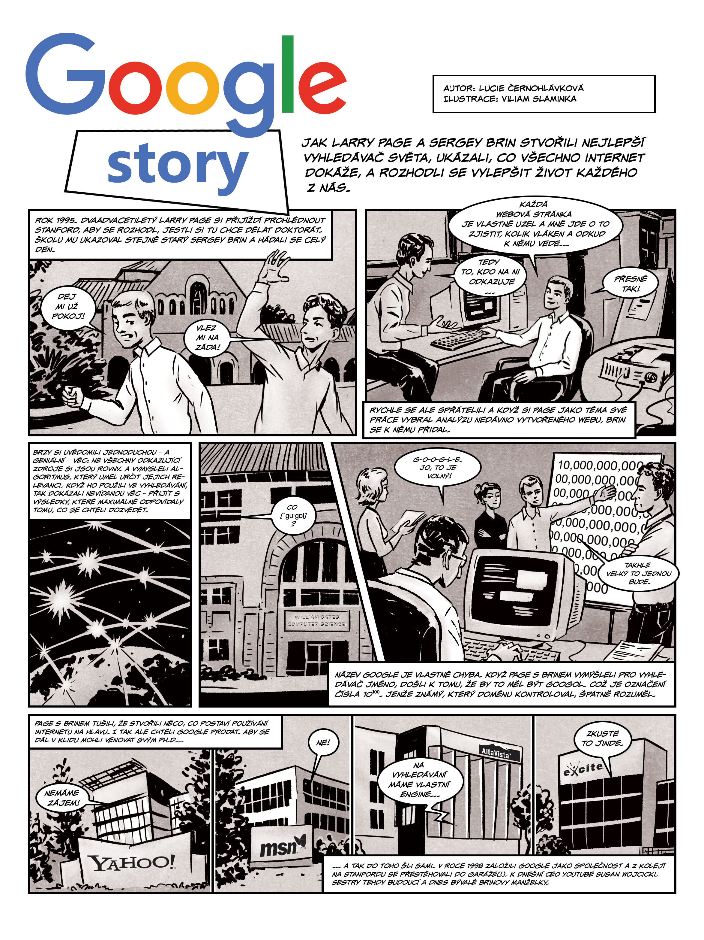 Comic article for Forbes mag on Google — PR illustration