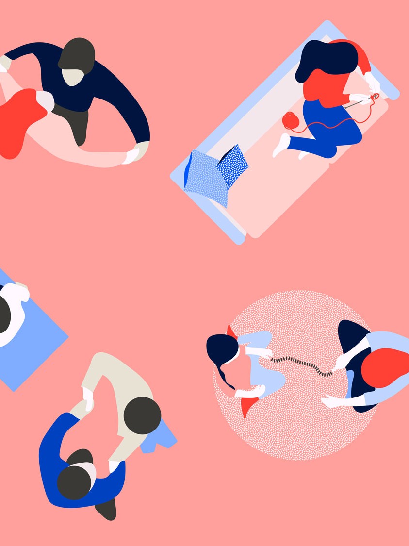 Web site splash images for development project Juno — editorial illustration