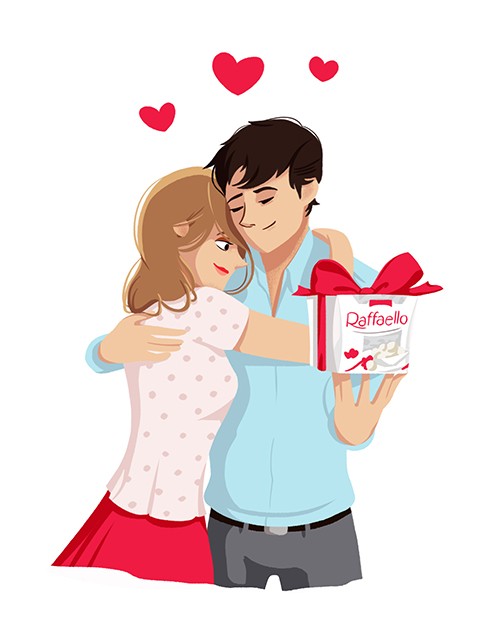 Key visual for Raffaello — advertising illustration by Guev
