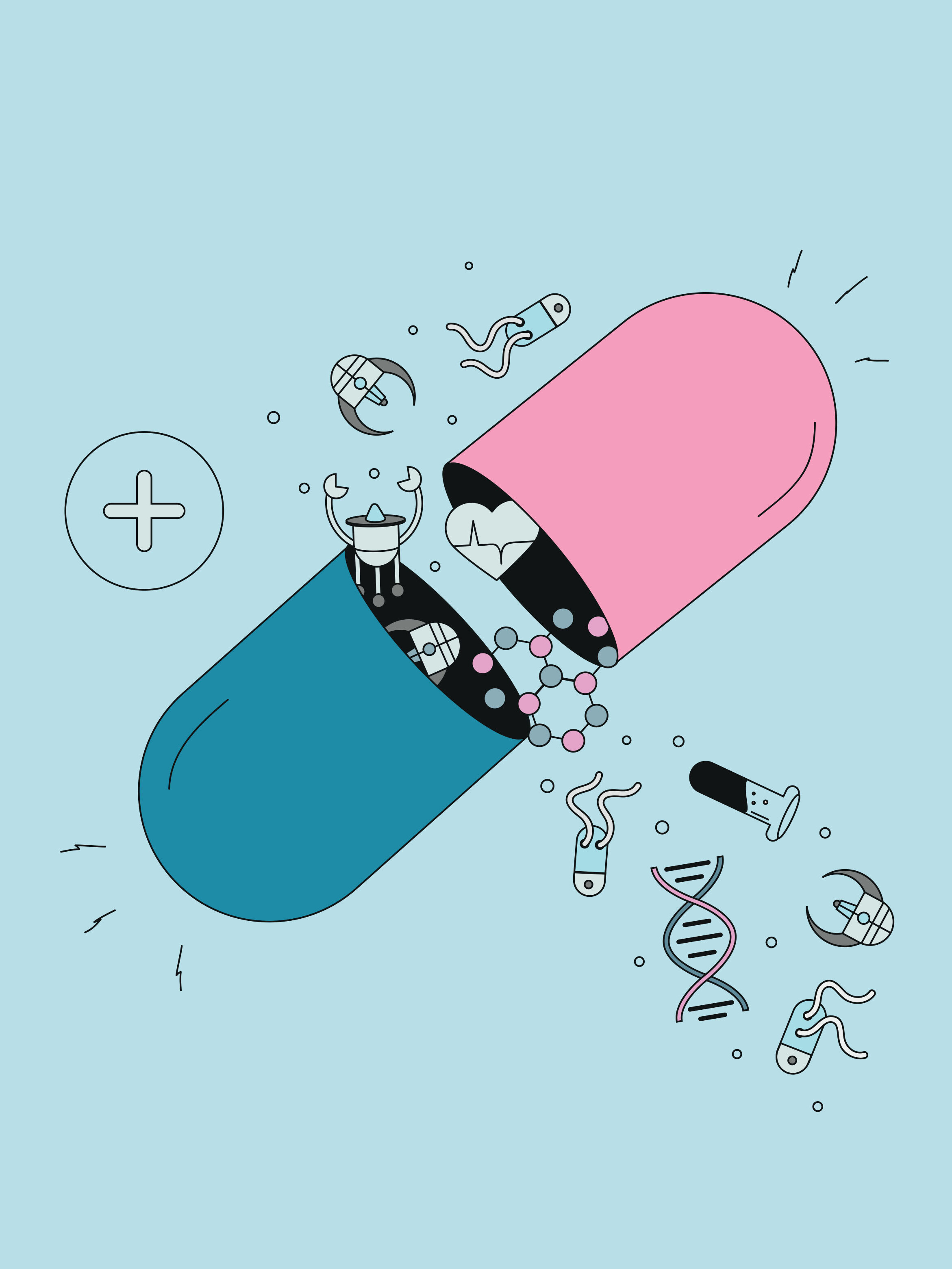 Cover of Forbes Next mag featuring Nanobots — publishing illustration by Bessa