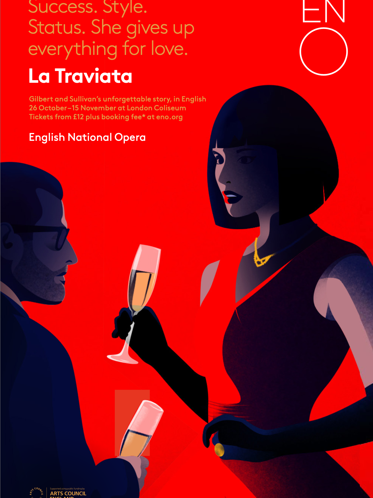 La Traviata poster for English National Opera — editorial illustration by Domagoj Šokčević