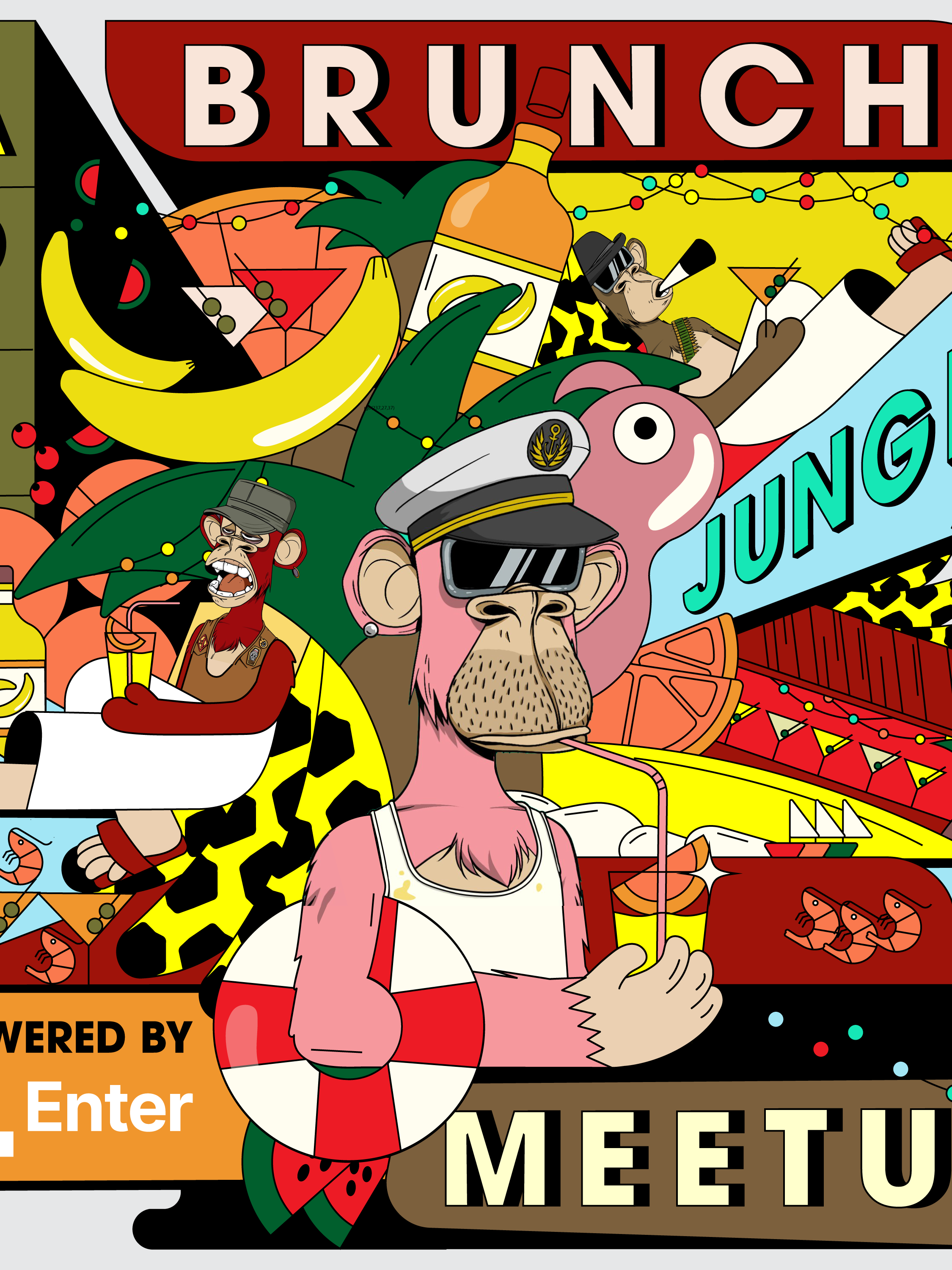 BAYC meetup cover visual — editorial illustration by Bessa