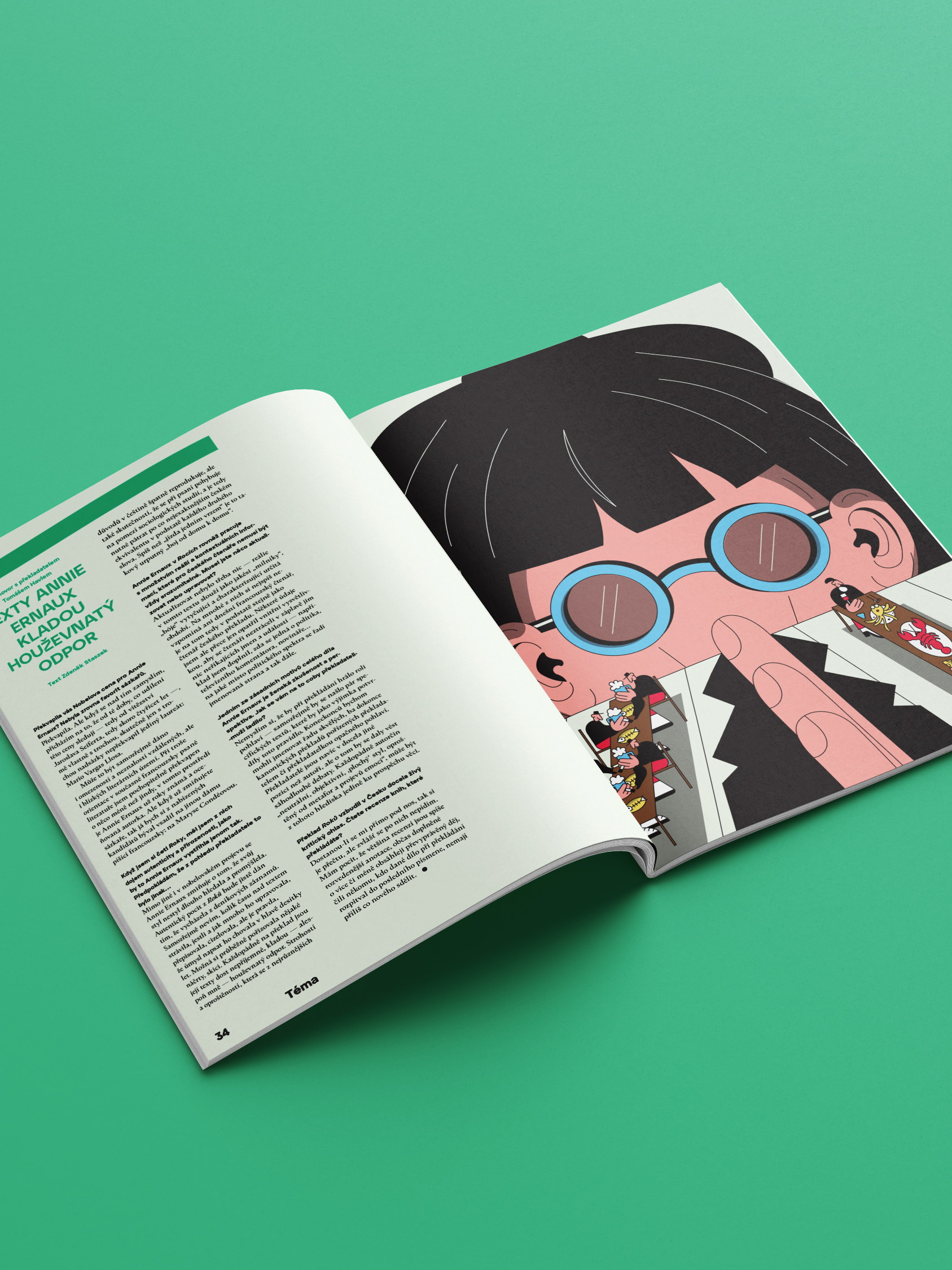 Host mag feature article — advertising illustration by Bessa