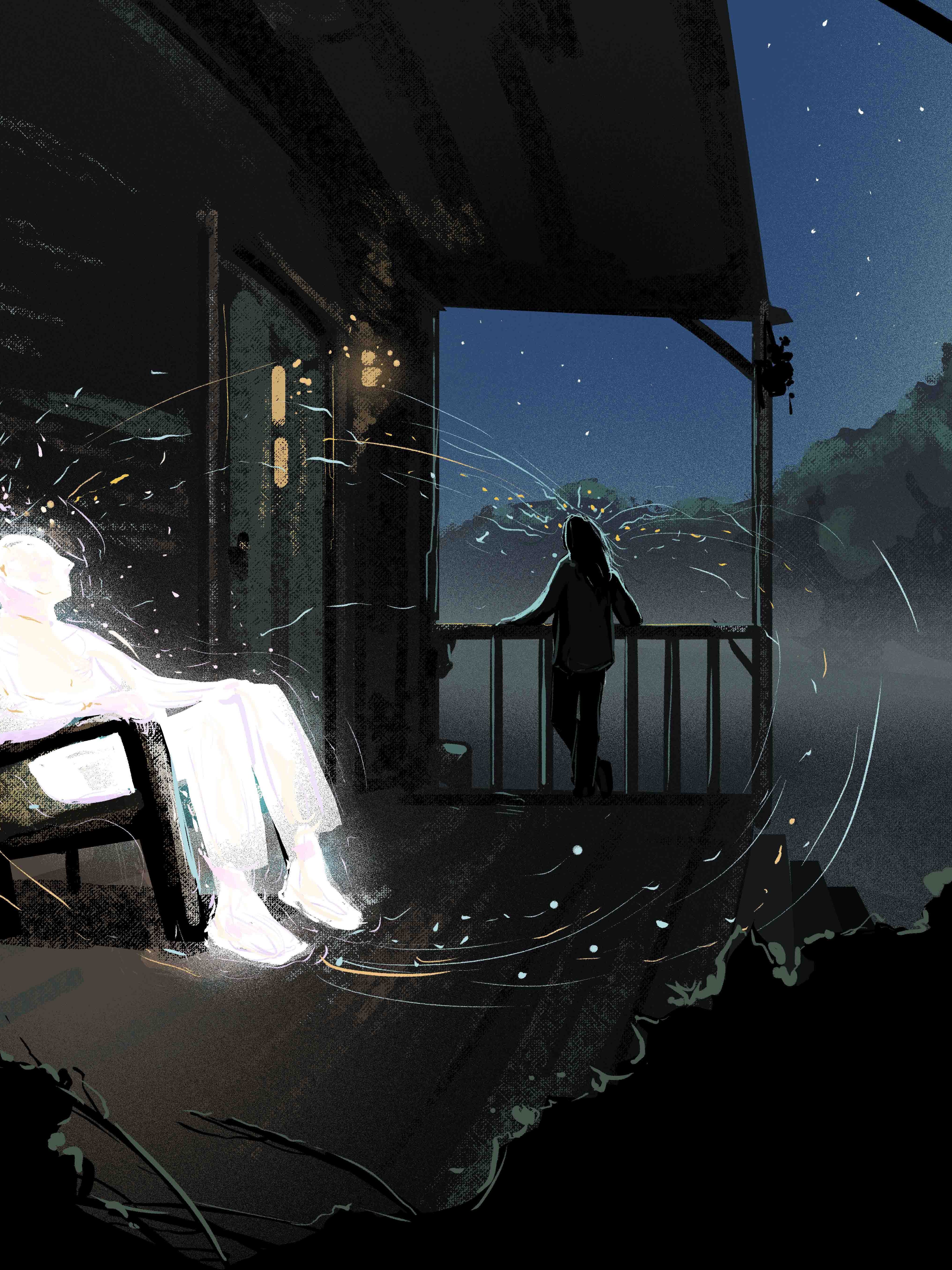 Cover for poetry podcast — editorial illustration by Andy