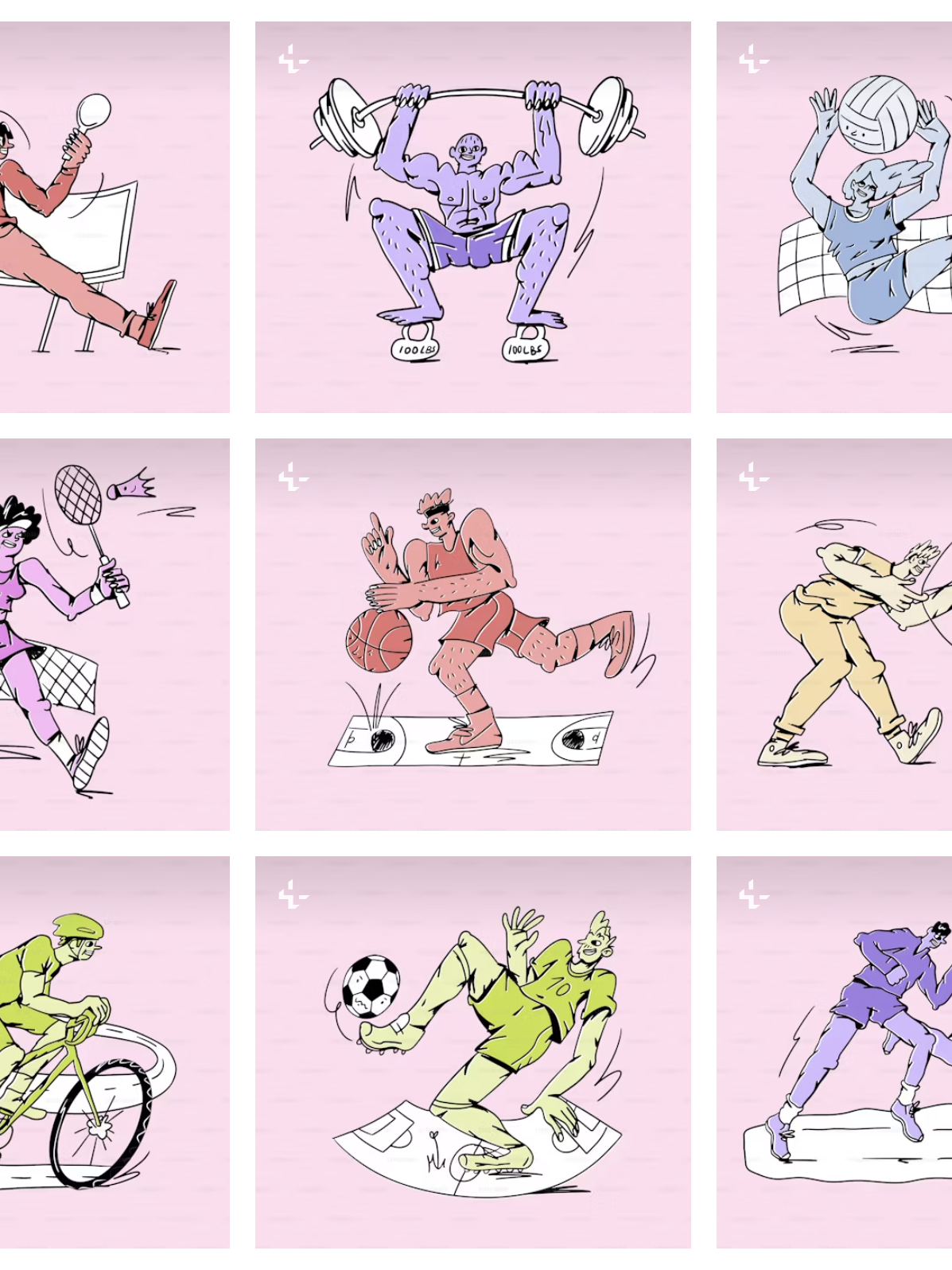 Unsplash+ sport collection — advertising illustration by Kris Štupák